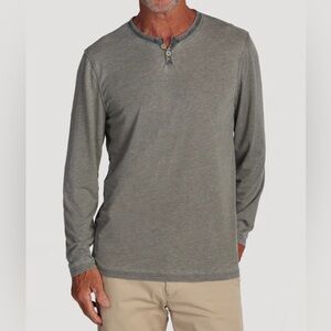 💙 True Grit Blue Henley XL – Long Sleeve Tee w/ Navy Trim 💙